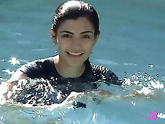 Big Boobed Brunette Coed True Tere Gets Moist In The Pool! Big Boobed Brunette Coed True Tere Gets Moist In The Pool!