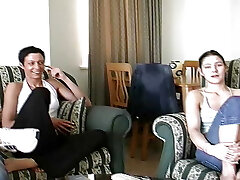 Two super hot German girls and two firm rods in the living room
