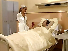 Teenie nurse Tyra Misoux gives her patient a uber-cute blowjob