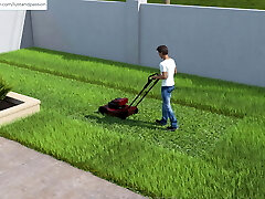 AWAM - Sam helped Sophia with the Lawn and got a supreme glance