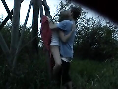 Outdoor sex with hot blonde and naughty man