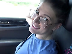 Horny Riley Rose loves while being finger-tickled in the car - POV Horny Riley Rose loves while being finger-tickled in the car - POV