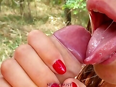 Follow hot brunette she swallows my cum 60fps