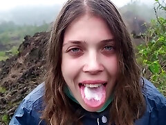 I draining off my guide in the mountains - Public POV - Pulsating Cum Mouth I draining off my guide in the mountains - Public POV - Pulsating Cum Mouth