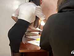 Chief noticed her buttplug and made her endure anal with him