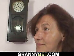 70 years old lady enjoys sucking and riding