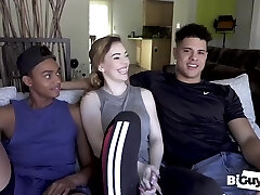 Bisexual guys, Channing Rodd and Ian Borne had a mmf threesome with a hot doll, Nala Kennedy