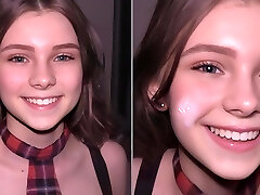 Hot student does a deep facehole blowjob and gets a hefty dose of cum on her face
