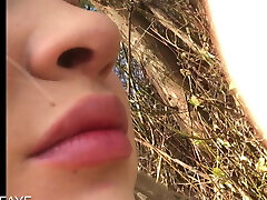 shy girl has a supreme time outdoors