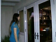 Long-haired pretty white gal welcome in house Black Couple