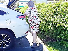I can't believe I suck the guy in the parking lot cock and drink his cum - Plus-size SSBBW, stiffy Cumshot, Cumshot In Gullet, hijab