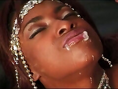 Passionate ebony chick is getting fucked by a naughty enthusiastic guy