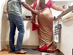 Indian Couple Romance in the Kitchen - Saree Fuckfest - Saree lifted up and Ass Spanked Indian Couple Romance in the Kitchen - Saree Fuckfest - Saree lifted up and Ass Spanked