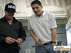 Teen slut gets her freedom by fucking two strung up mall cops Teen slut gets her freedom by fucking two strung up mall cops