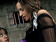 Sexy ebony fairy gets hard-core lesbian threesome with whores Sexy ebony fairy gets hard-core lesbian threesome with whores