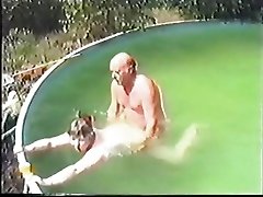Elder couple having Sex in The Pool Part 1 Wear Tweed