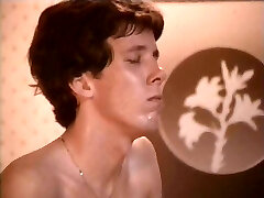 Retro brunette nymph seduces a young boy for sex