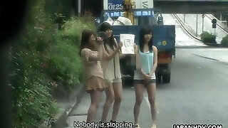 Asian teens, Shiori, Nozomi and Yuuko, uncensored