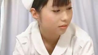 Japanese nurse practices her handjob technique