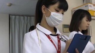 Having fun with Chinese nurse