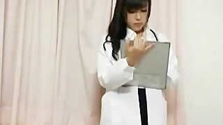 Asian female doctor visiting patient