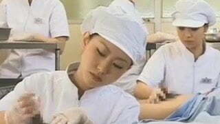 Chinese nurse working hairy penis