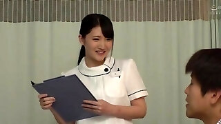Wild dick riding by a stunning Japanese nurse on the polyclinic couch