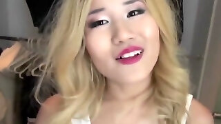 Blonde Asian Girlfriend Gives Head And Pounds