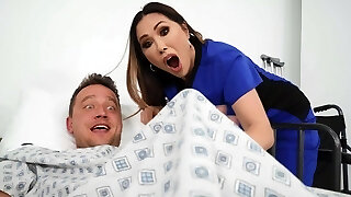 Passionate shagging on the hospital sofa with Asian nurse Kianna Dior