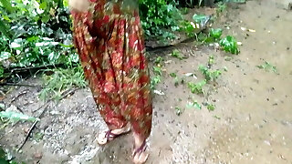 Sister In Law Outdoor Pissing and getting Nailed In the Farm Bathroom by Daddy