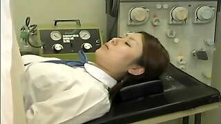 Japanese babe got toyed at some strange gyno clinic