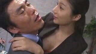 Tall japanese office lady in control