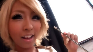 Beautiful blonde Chinese babe loves huge creampies