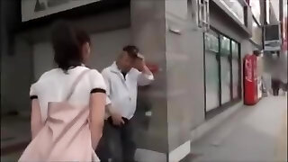 Shy Japanese Daddy fucks with petite woman.