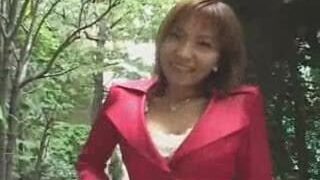 Japanese MILF uses a remote control vibrator in public and blows