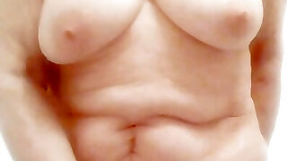 Grandma practicing with the cucumber. he enjoys it a plenty of