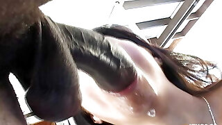 Asian teen gets her pierced pussy screwed by a black guy with huge dick
