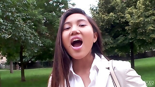 Mai Thai is a petite damsel in need of a couple of two dicks