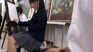 Mischievous Japanese chick Nozomi Aiuchi, Satomi Kirihara, Arisa Nakano in Exotic College/Gakuseifuku JAV tweak