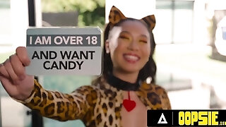 Korean teen over 18 Kimmy Kimm goes wild on huge man sausage of Charles Dera
