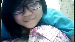 Nerdy asian doll has cybersex with her bf on skype Nerdy asian doll has cybersex with her bf on skype