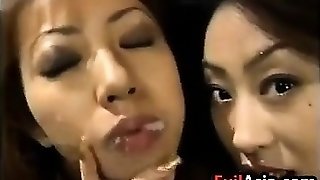 Asian Girls Exchanging Cum