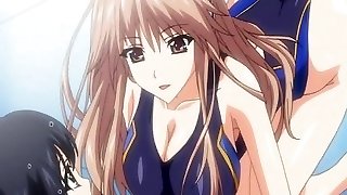 Anime Porn cutie in swimsuit gives tittyfuck