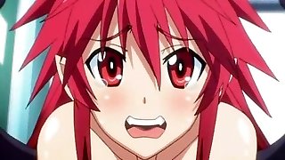 Manga Porn redhead gets screwed by three guys
