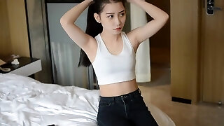 Very beautiful Chinese college college girl model playing bondage #1