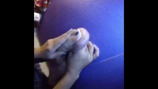 Asian blowjob foot massage balls in gloryhole rigid crushIng