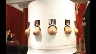 Asian butts sticking out of gloryholes