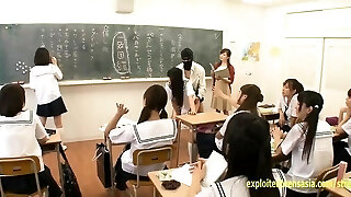 Jav Idol Schoolgirls Penetrated By Hooded Men In There Classroom
