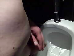Quick piss at urinal in tubdy pron cinema. Naked and completely shaved. Slowmotion included 026 Tobi00815 00815