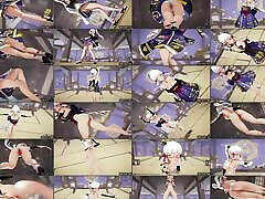 genshin impact-gran culo kamisato ayaka-baile sexy ángulo de cámara en el culo the anime girl 3d